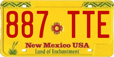 NM license plate 887TTE