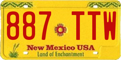 NM license plate 887TTW
