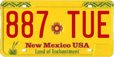 NM license plate 887TUE