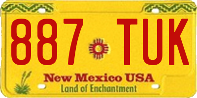 NM license plate 887TUK