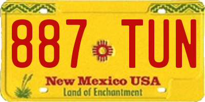 NM license plate 887TUN