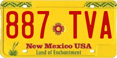 NM license plate 887TVA