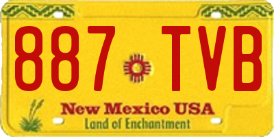 NM license plate 887TVB