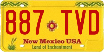 NM license plate 887TVD