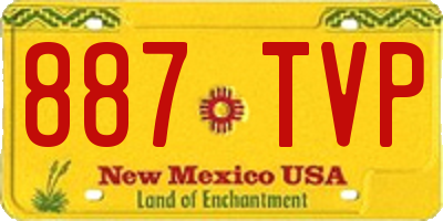 NM license plate 887TVP
