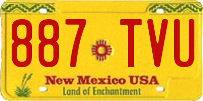 NM license plate 887TVU
