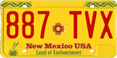 NM license plate 887TVX