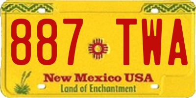 NM license plate 887TWA