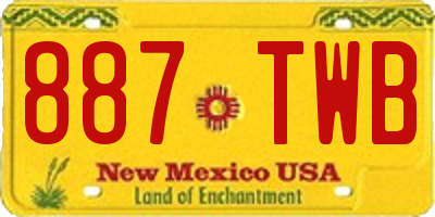 NM license plate 887TWB