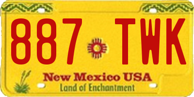 NM license plate 887TWK