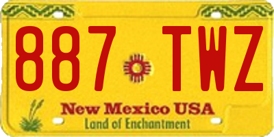 NM license plate 887TWZ