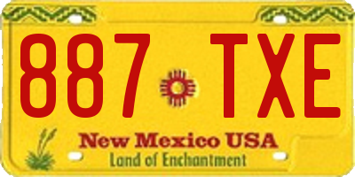 NM license plate 887TXE