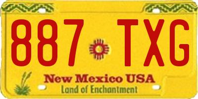 NM license plate 887TXG