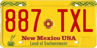 NM license plate 887TXL