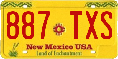 NM license plate 887TXS