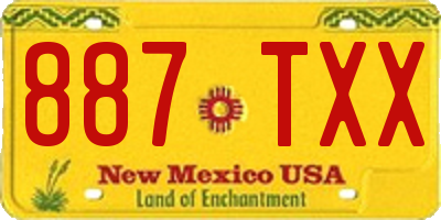 NM license plate 887TXX