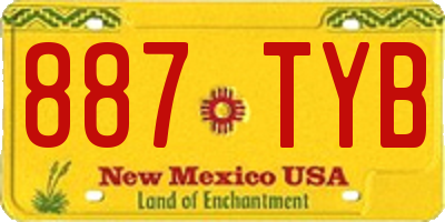 NM license plate 887TYB