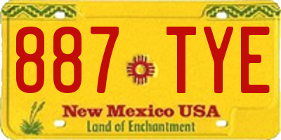 NM license plate 887TYE
