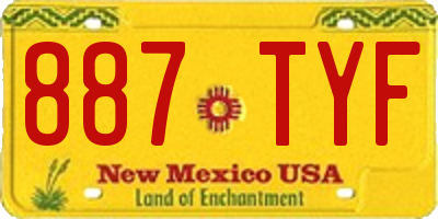 NM license plate 887TYF