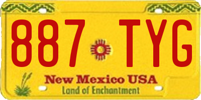 NM license plate 887TYG