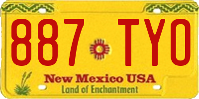 NM license plate 887TYO