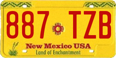NM license plate 887TZB