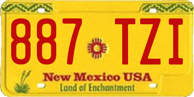 NM license plate 887TZI