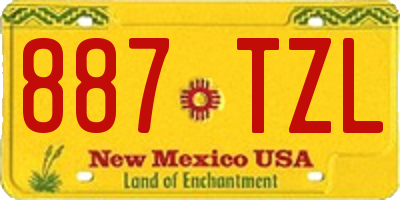 NM license plate 887TZL