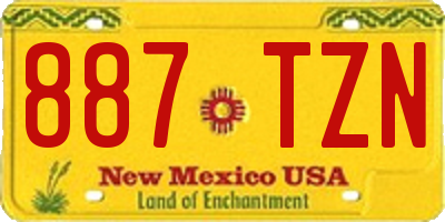 NM license plate 887TZN