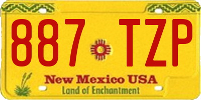 NM license plate 887TZP