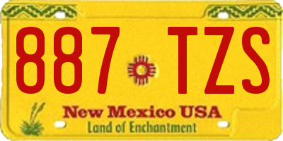 NM license plate 887TZS