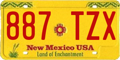 NM license plate 887TZX