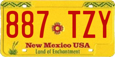 NM license plate 887TZY