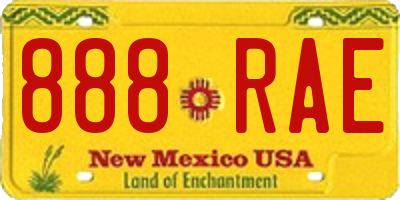 NM license plate 888RAE