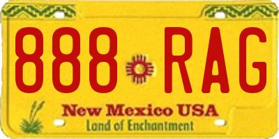 NM license plate 888RAG