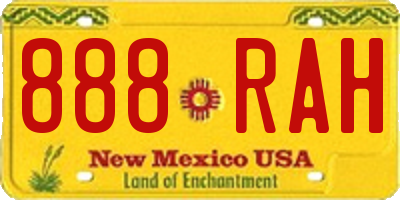 NM license plate 888RAH