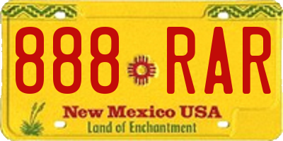 NM license plate 888RAR