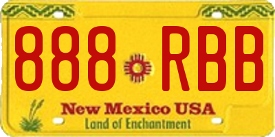 NM license plate 888RBB