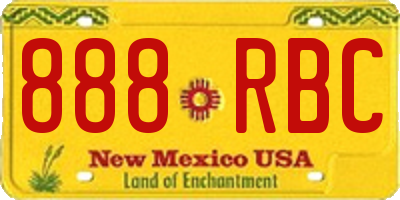 NM license plate 888RBC