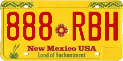 NM license plate 888RBH