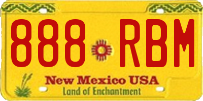NM license plate 888RBM