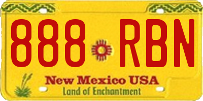 NM license plate 888RBN