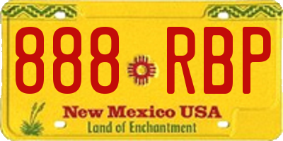 NM license plate 888RBP