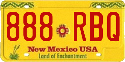 NM license plate 888RBQ