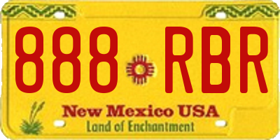 NM license plate 888RBR