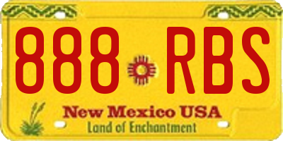 NM license plate 888RBS