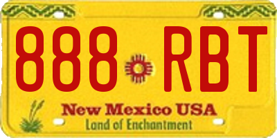 NM license plate 888RBT