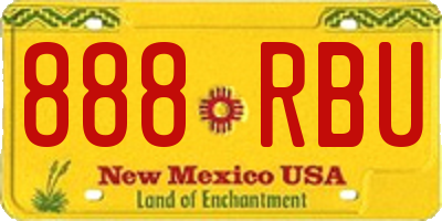 NM license plate 888RBU