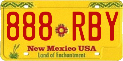 NM license plate 888RBY