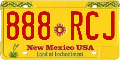 NM license plate 888RCJ